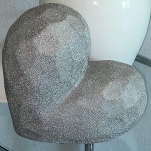 Large silver beaded heart 11.5”H